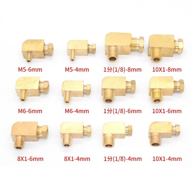 

Machine tool lubrication Brass oil Pipe Fitting 4 6 8mm OD Tube Compression Ferrule Tube Compression Fitting Connector adapter