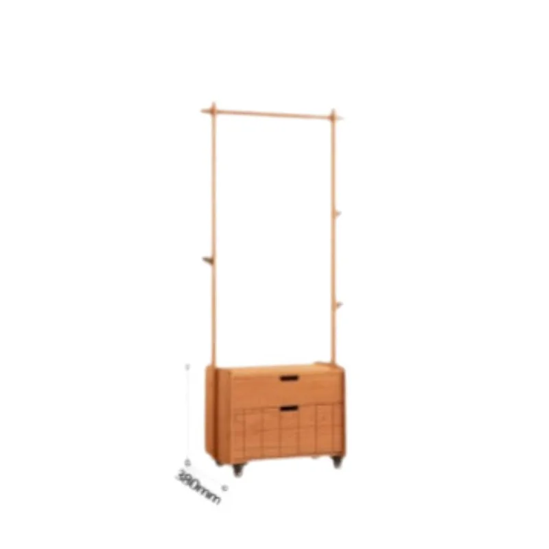Peach hanger Bedroom floor hanger Bedside solid wood coat rack Household bedside storage cabinet removable
