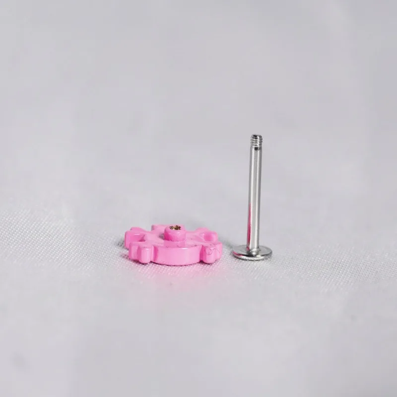 Skull Pink Black Lip Studs Labret Rings Earrings Titanium Steel Sweet and Cool Babes Lip Piercing Jewelry