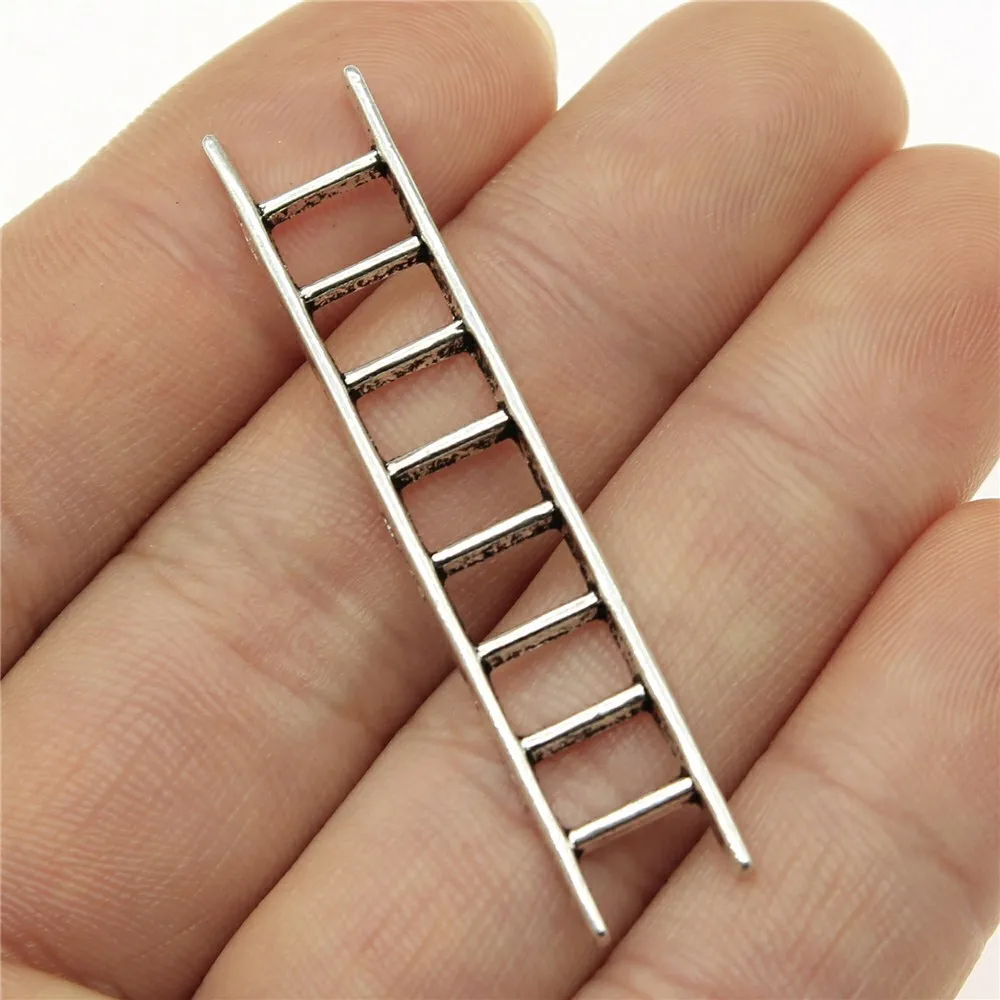 10Pcs/Lot Charms Stepladder Wear Ladder 51x10mm Tibetan Bronze Silver Color Pendants Antique Making DIY Handmade Craft Pendant