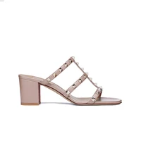 Luxury Women's Shoes Gladiator Shoes Woman 2026 Trend for Women's Sandals Summer Slippers Chunky Heel Leather Rivets High Heels - Image 6