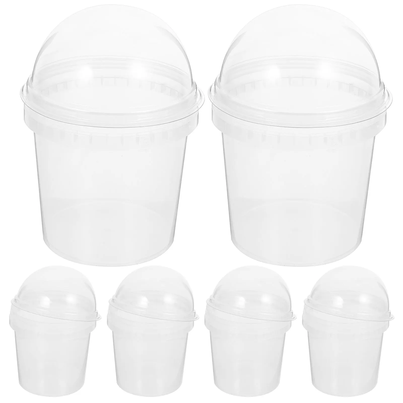 

6Pcs Clear Food Storage Buckets Plastic Popcorn Bowls Large Snack Containers Ice Cream Storage for Takeaway Party