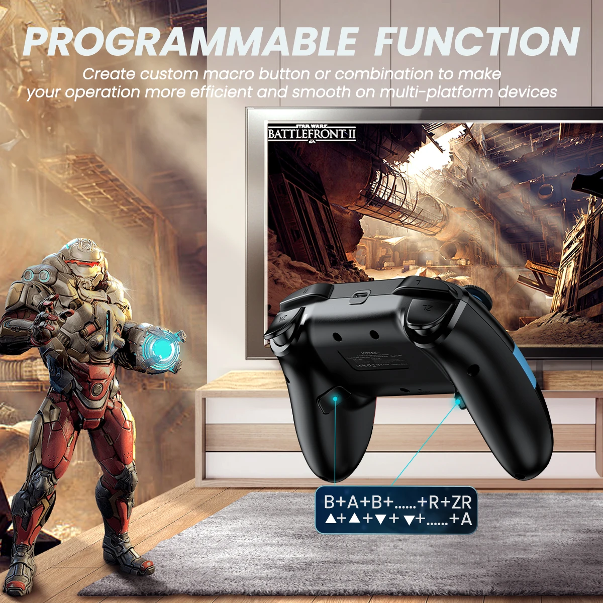 VOYEE Switch Controller kompatibel mit Switch/Lite/OLED, Switch Pro Controller mit Programmierung Motion Control Vibration