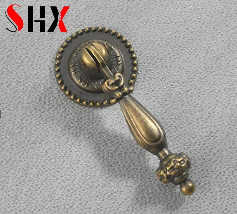 Handle Bronze European Cabinet Door Drawer Zinc Alloy Simple Clothing Cabinet Furniture Single Hole Blue Single Hole Handle Door