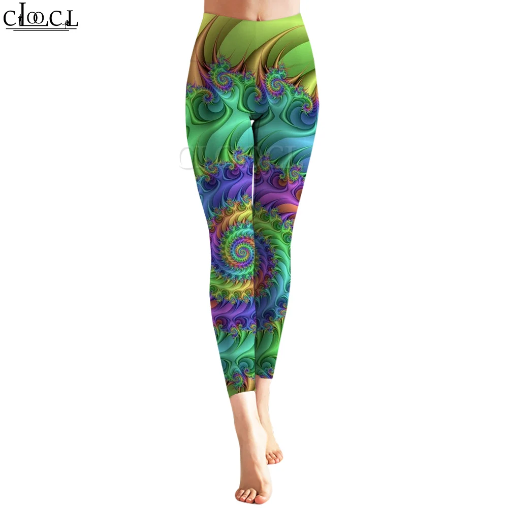 Cloocl mulheres leggings calças de yoga sem costura legging pintura aquarela impressão 3d moda harajuku calças outono novo