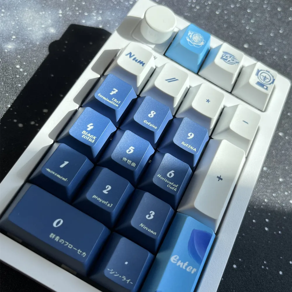 Imagem -05 - Indigo Bullet Keycap para Teclado Gaming Mecânico Faça Você Mesmo Design Personalizado Perfil Cereja Dye Sublimação Pbt 158 Chaves