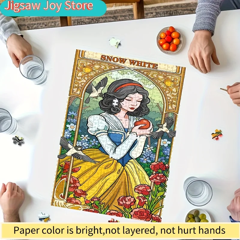 1000-teiliges Schneewittchen und die sieben Zwerge Puzzle - Offizielles Film-Puzzlespiel mit Schneewittchen, Zwergen, böser Königin - Großes Puzzle