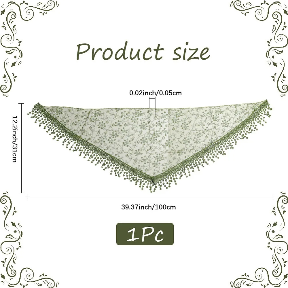 Cloth Polyester Headbands for Woman Triangle Hair Accessories Olive Drab 1000x310x0.5mm