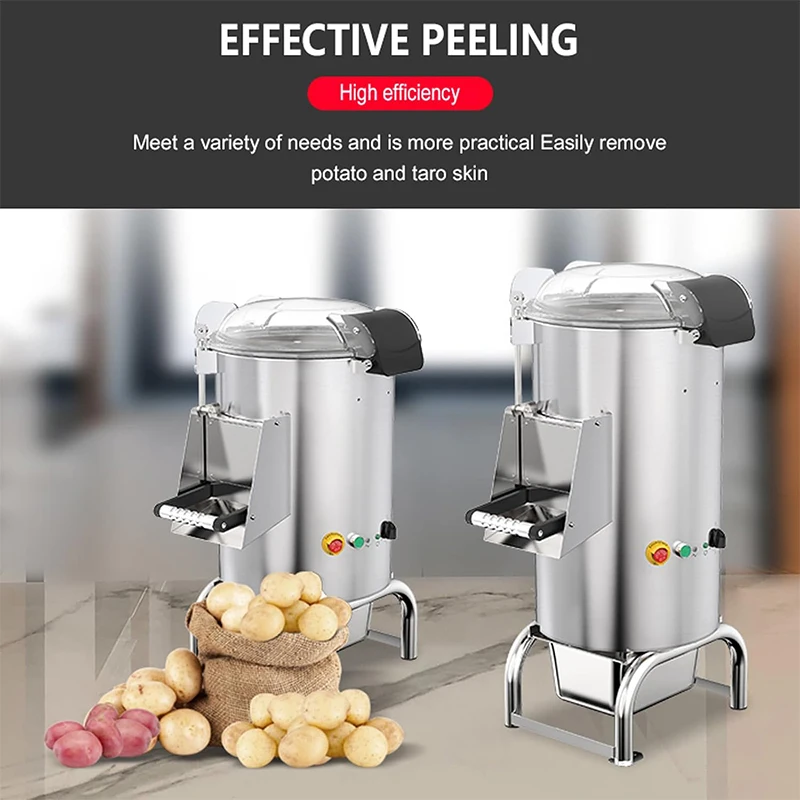 Pelapatate elettrico automatico commerciale ad alta potenza in acciaio inossidabile per carote, macchina per la pulizia, frutta e verdura