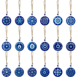 Vintage Eye Pattern Flower Resin Keychain Turkish Evil Eye Colorful Pattern Wall Hanging Car keyring Gifts for Women Men