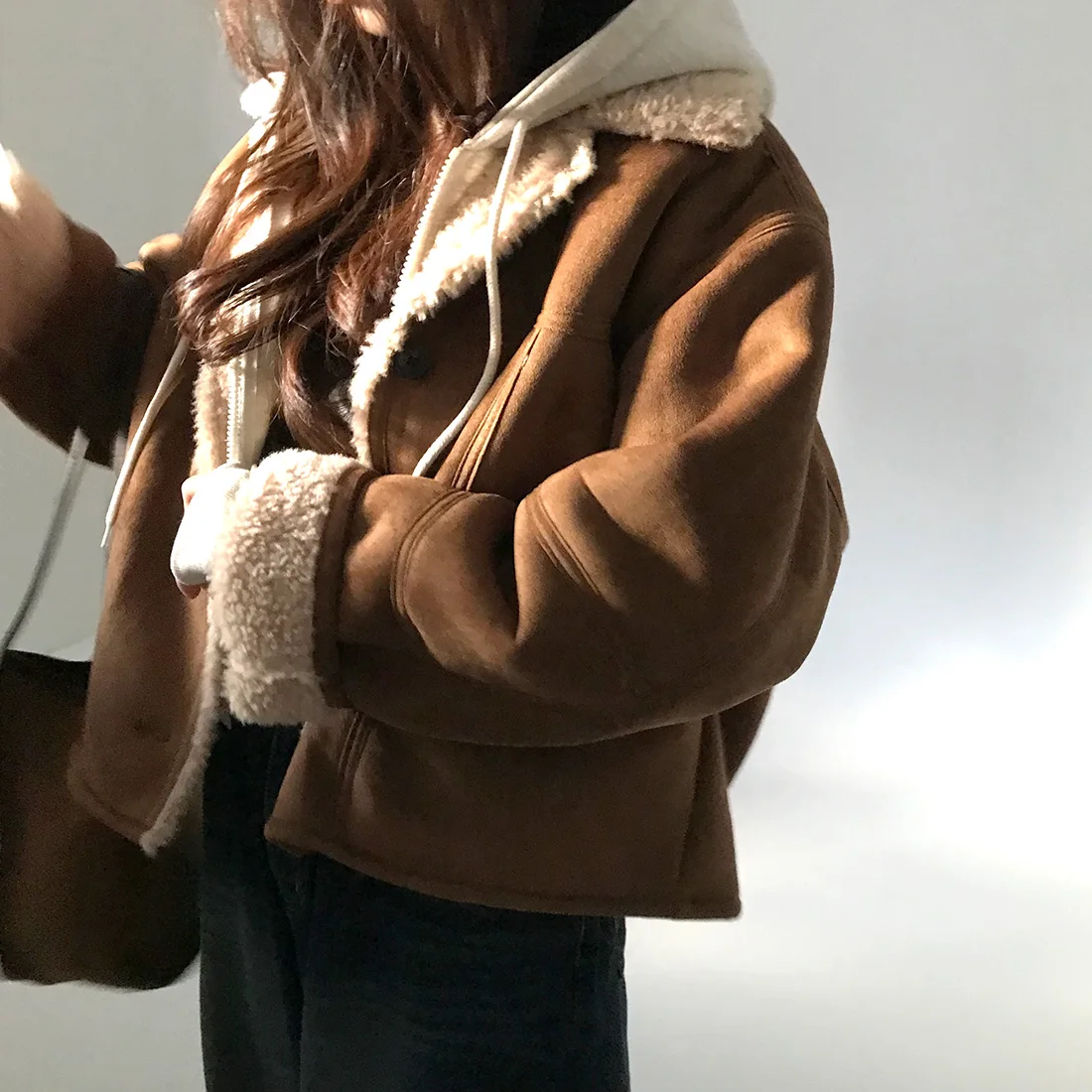 시크한 겨울용 따뜻한 롱 코튼 재킷 여성용 레트로 메랄드 아우터웨어 인조 가죽 퍼 루즈핏 코트