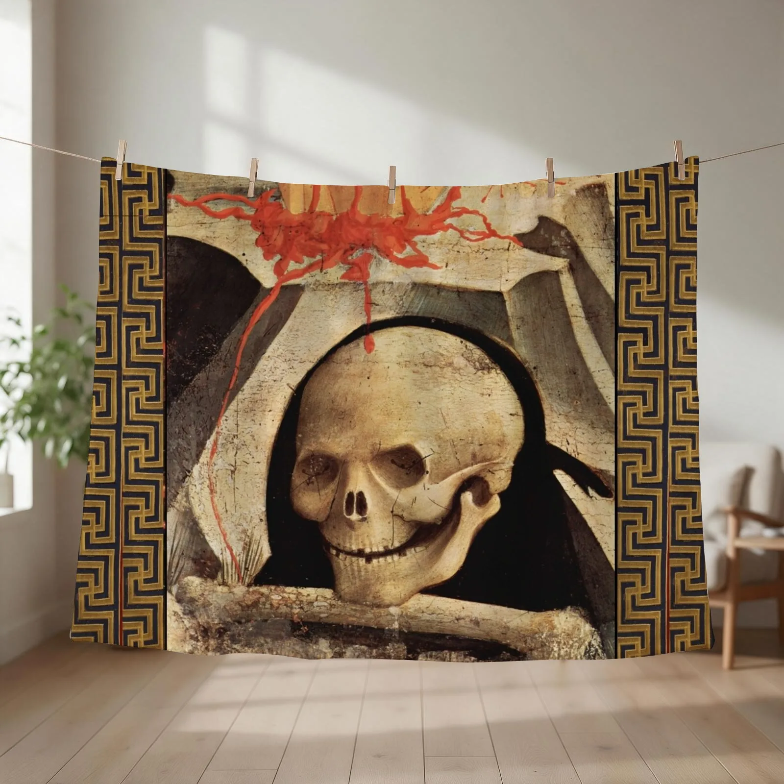 SKULL OF ADAM ON MOUNT CALVARY Throw Blanket couch cozy soft plush fuzzy picnic outdoor blanket