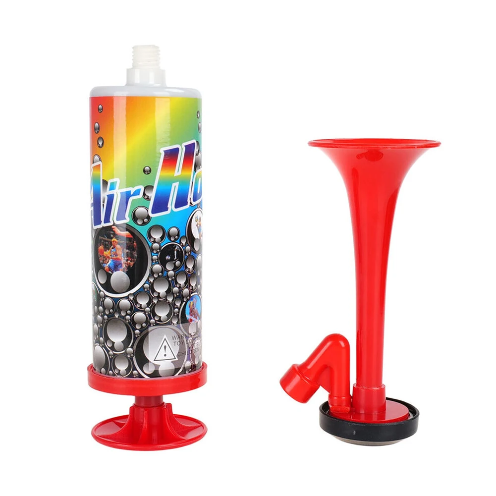 Air Pressure Trumpets Reusable Soccer Game Horn Portable Mini Handpush Pump Air Horn for Boating Sports Events Birthday Parties
