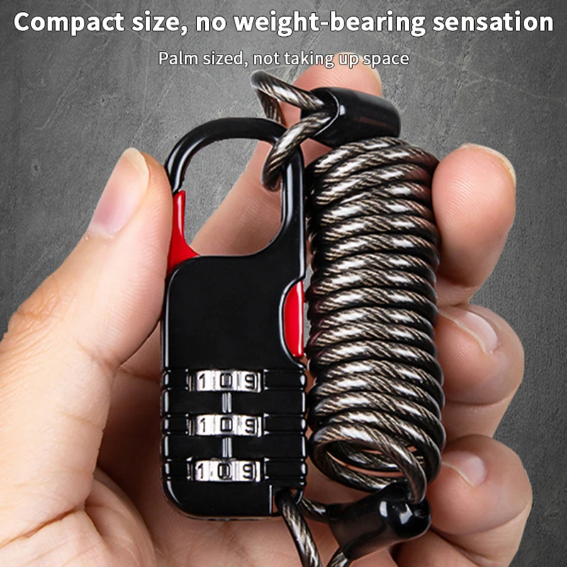 Multi Use Steel Cable Combination Lock Mini 3 Digit Password Lock Anti Theft Lock for Travel Security Suitcase Helmet Bike