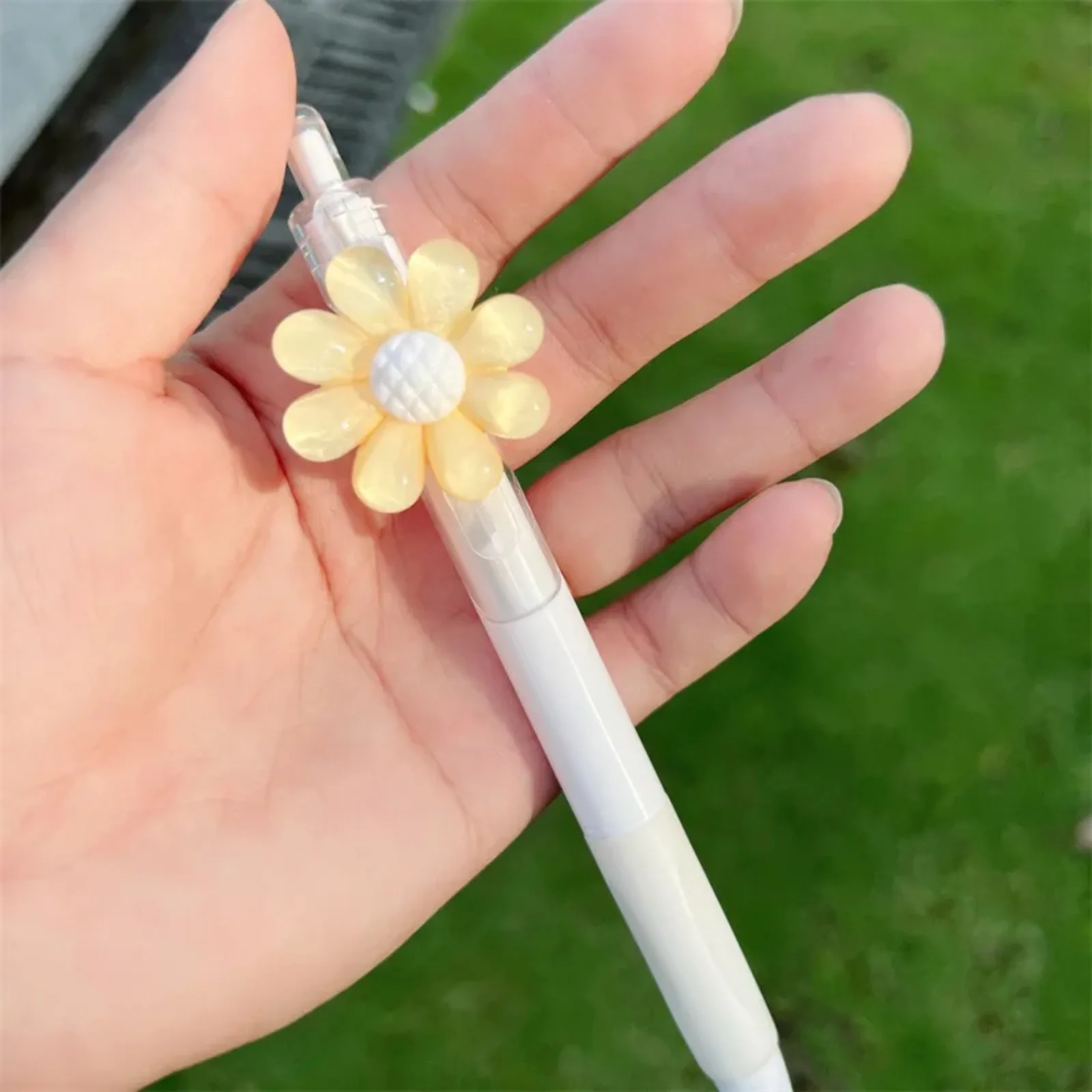 Sunflower Flower Gel Pen Creative Press Office Gift School Supplies Stationery Kawaii Funny Pens 1 PCS