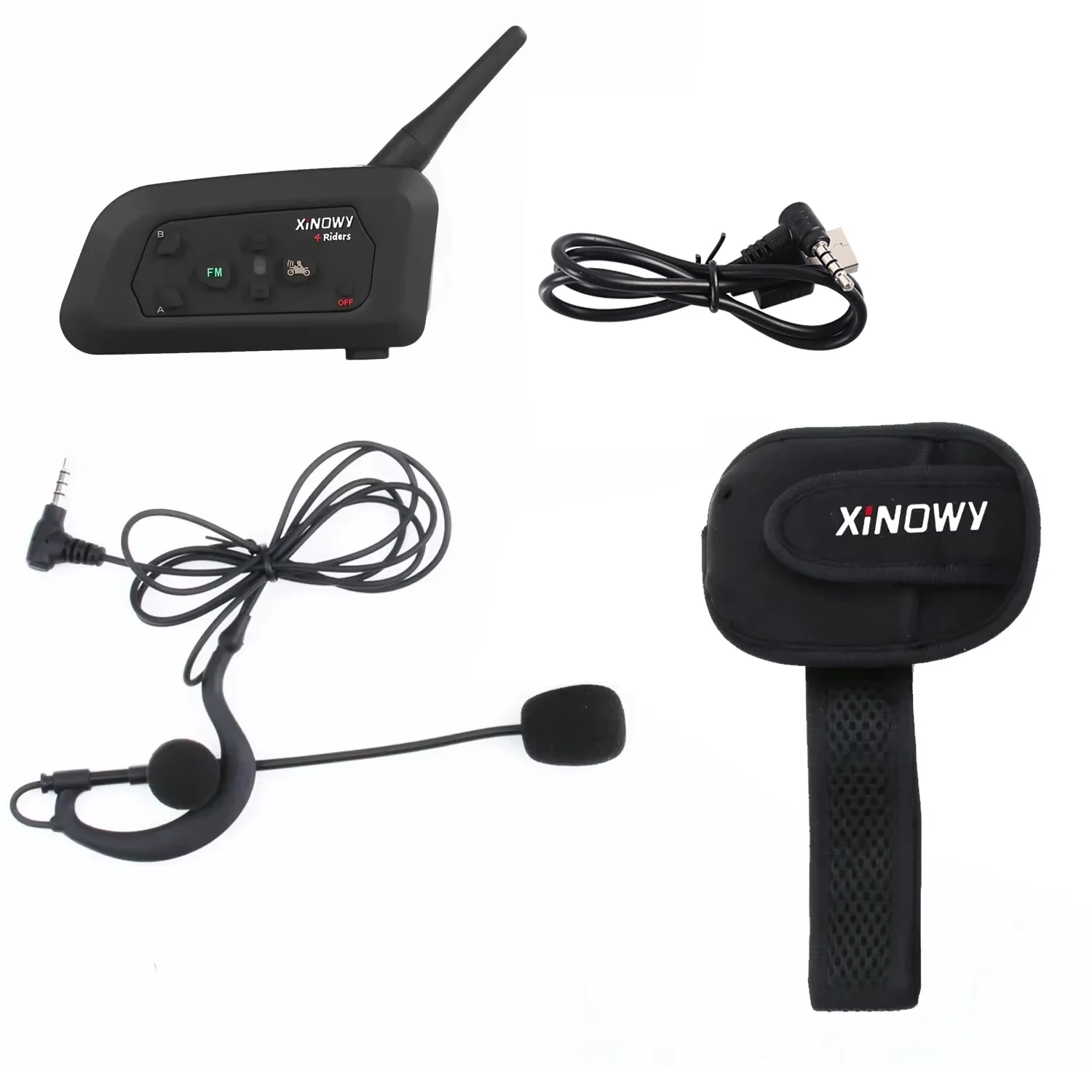 XiNOWy 3PCS V4C Pro Football Referee Bluetooth Headset Real Time 3 Users 1200M Intercom Conference Interphone Noise Reduction
