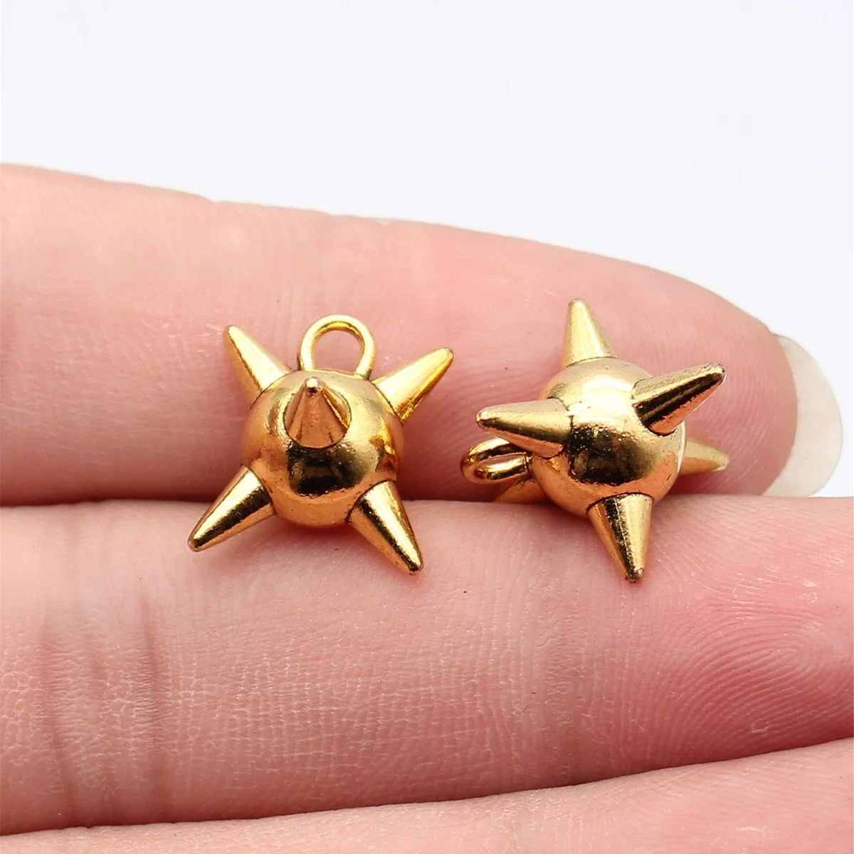 5pcs 18x15x13mm 5 Colors Meteor Hammer Pendant, Nail Ball Charms Handmade Jewelry Making Accessories image 5