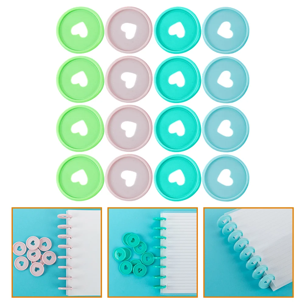 80 Pcs Binders Four-color Mixed Hair) Supplies Binding Discs Mushroom Small Buckles for Planner Rings Office