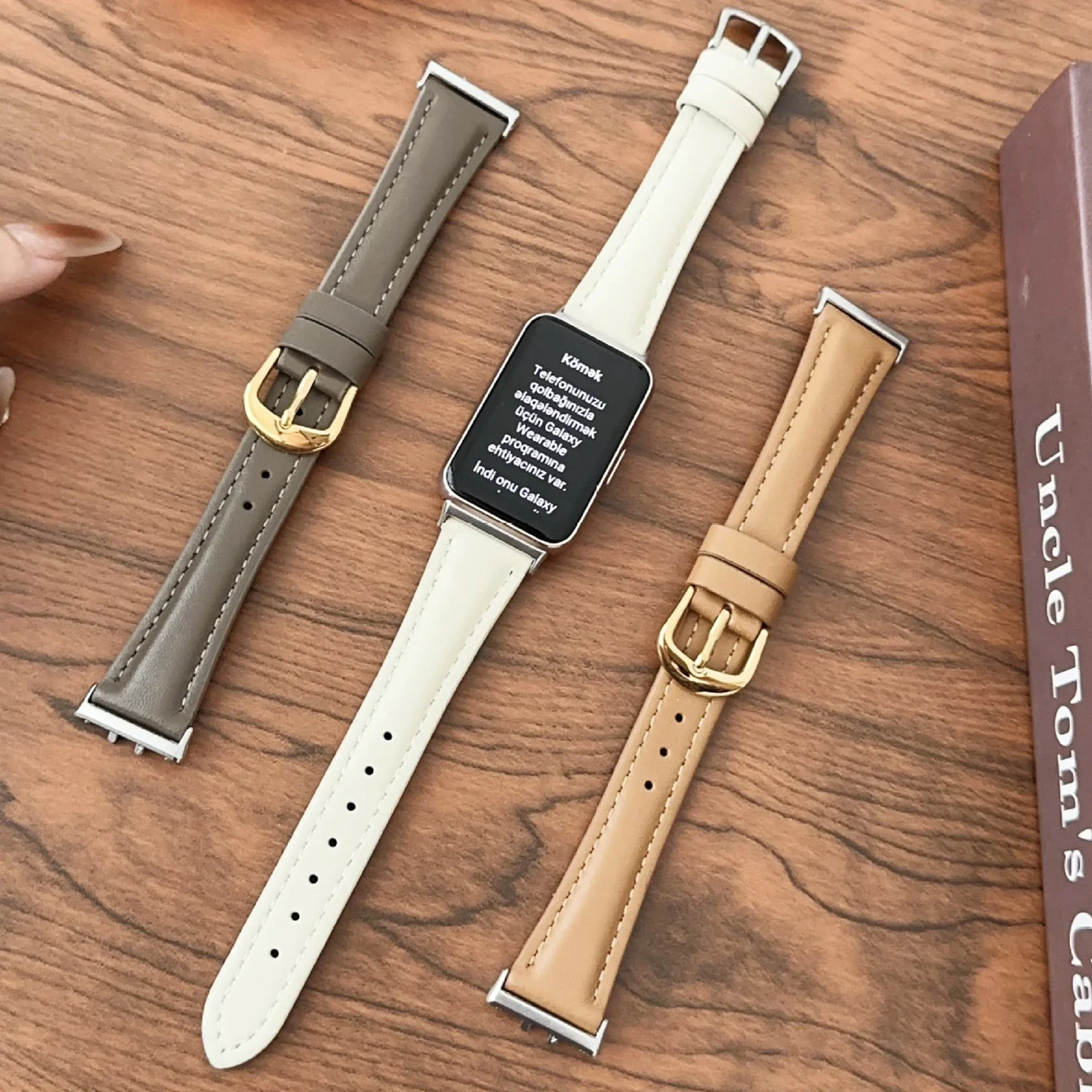 Pulseira de couro fina para samsung galaxy fit 3, pulseira feminina para samsung galaxy fit 3 SM-R390, acessório substituível