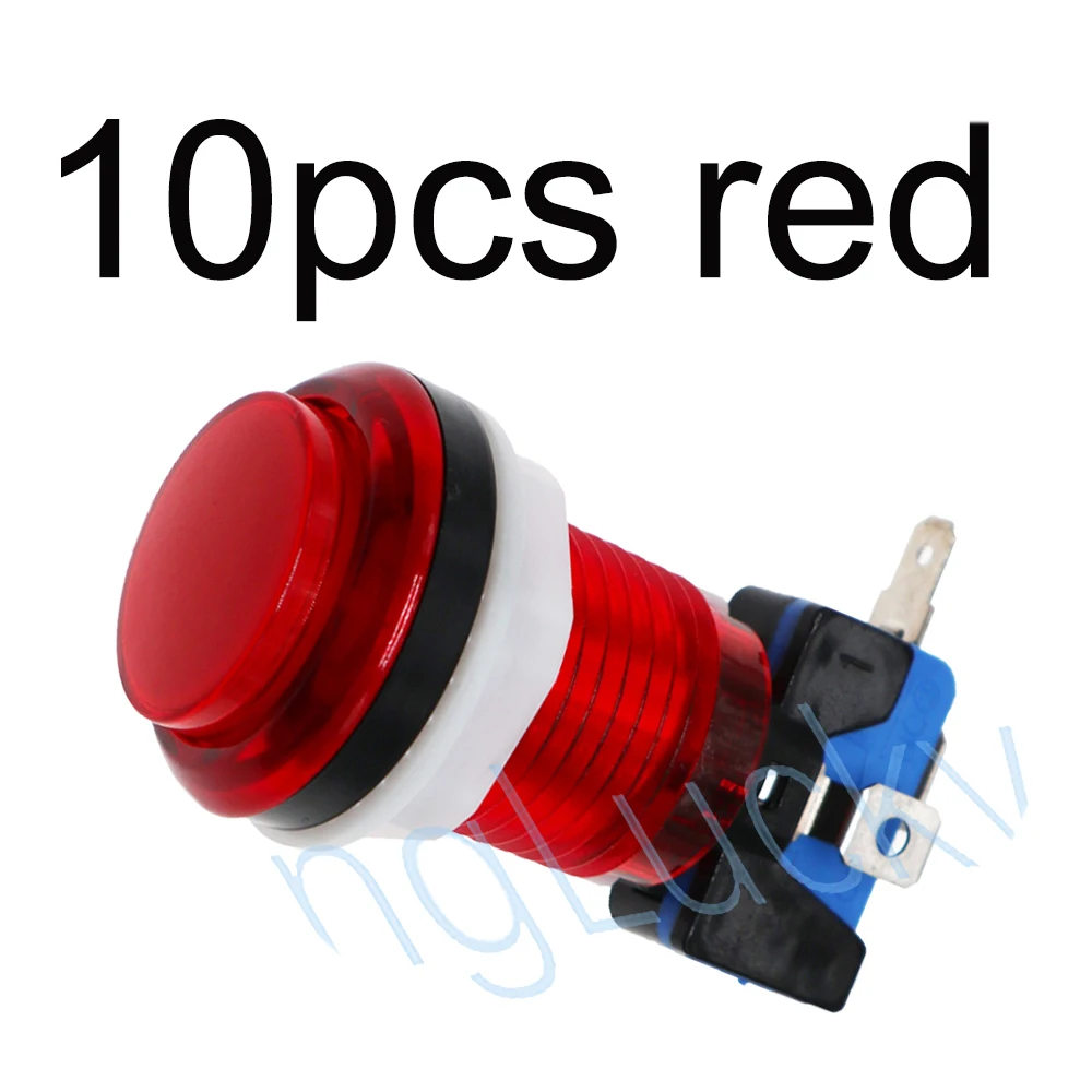 10 stücke LED Arcade Spiel Push Button 5 V 12 v Led Licht Beleuchtete Blub Transparent Mit Mikroschalter Für arcade Spiel DIY TEILE – Detail 9