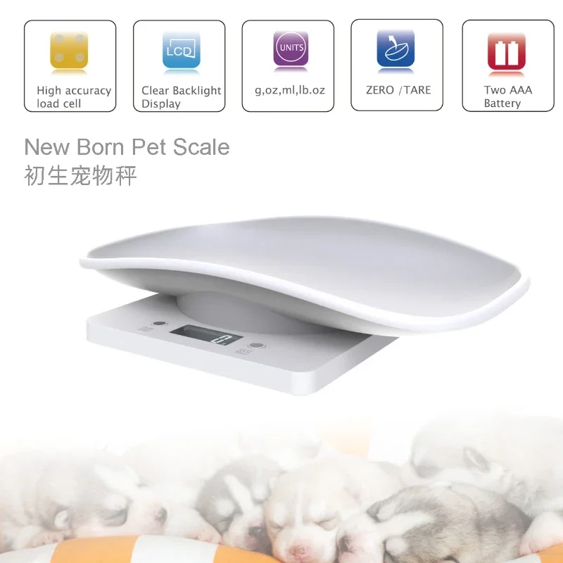 Pequeños animales pequeños recién nacidos báscula para hornear cocina báscula electrónica bandeja de báscula para mascotas