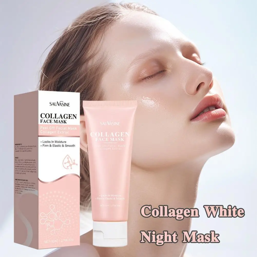 Collagen White Night Mask Deep Nourishing Firming Lifting Hydrating Moisturizing Facial Skin Care Mask 80ml