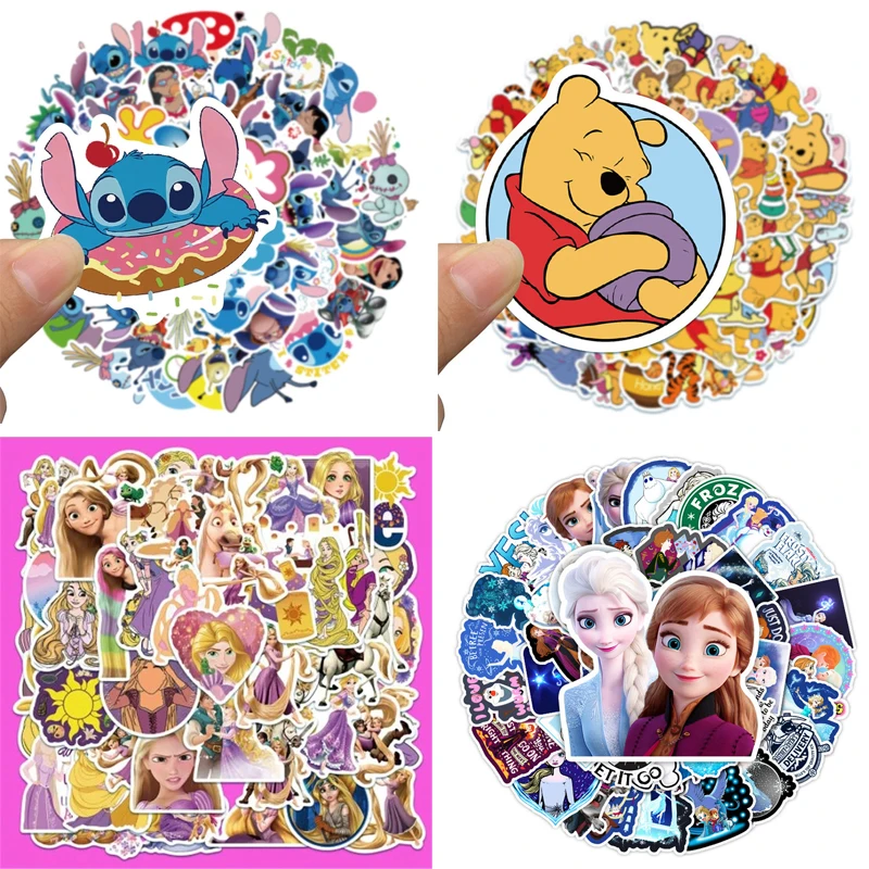 50Pcs Cartoon Stickers Cute Winnie The Pooh Graffiti Stickers Portable Suitcase Waterproof  Sticker Toys