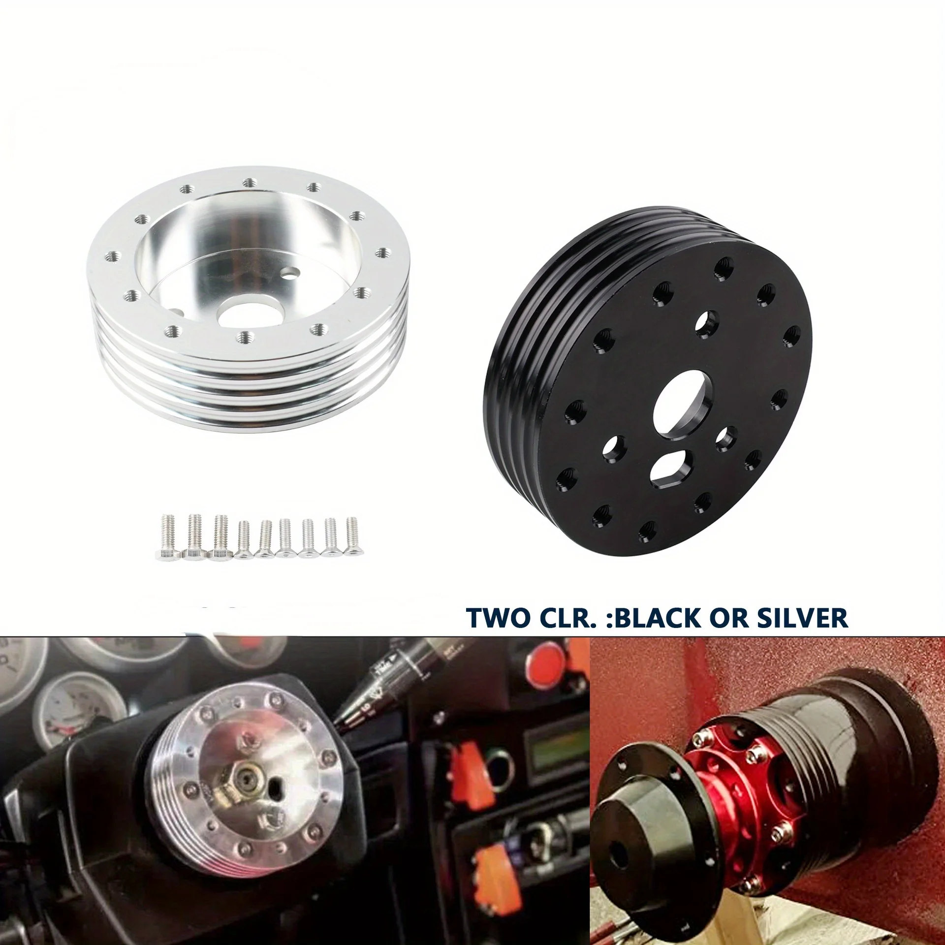 Modified Car Steering Wheel Connector 6-hole To 3-hole Modified Steering Wheel Height Pad 1-inch