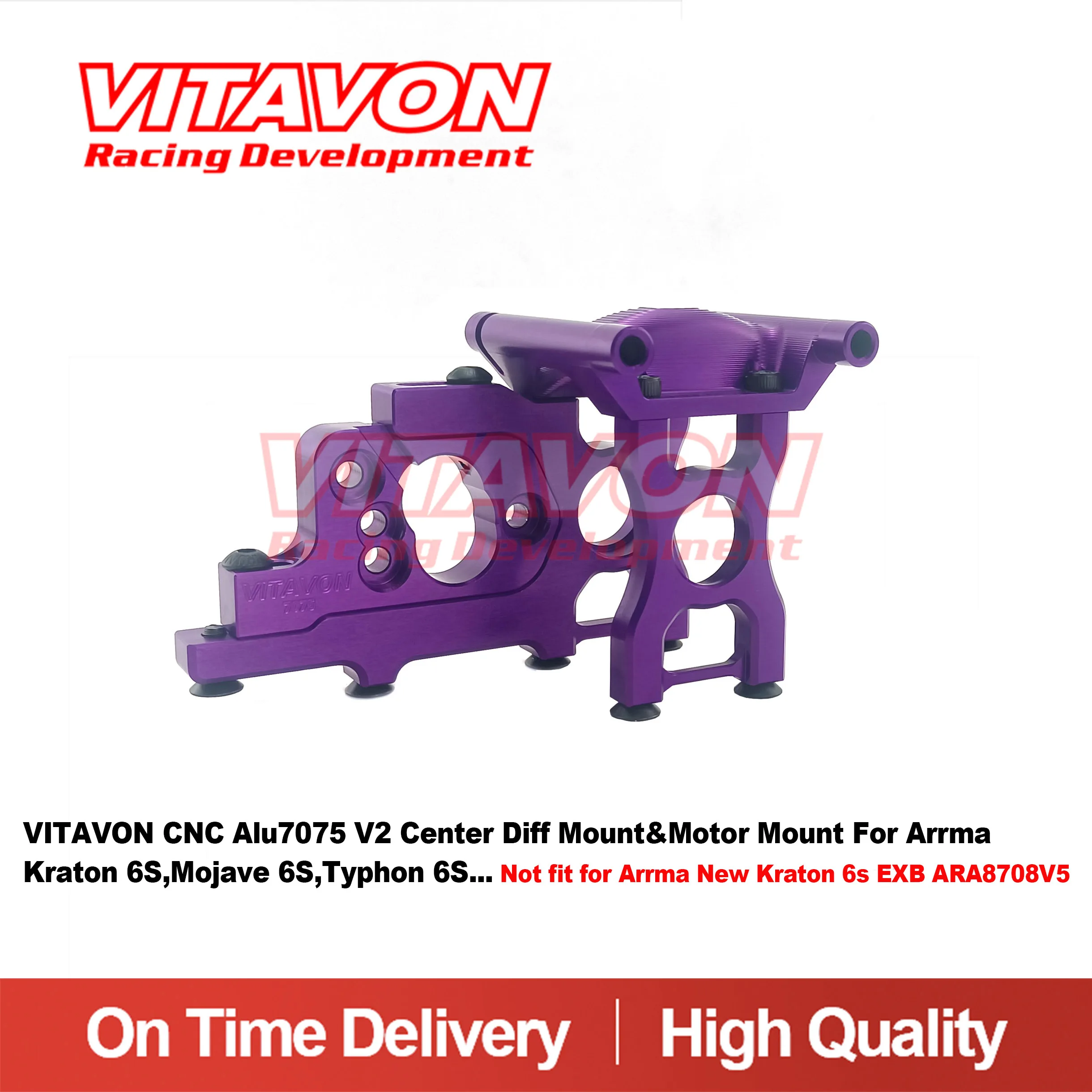 VITAVON CNC Alu7075 V2 Center Diff Mount&Motor Mount For All Arrma 6S,Not For Kraton 6s EXB ARA8708V5