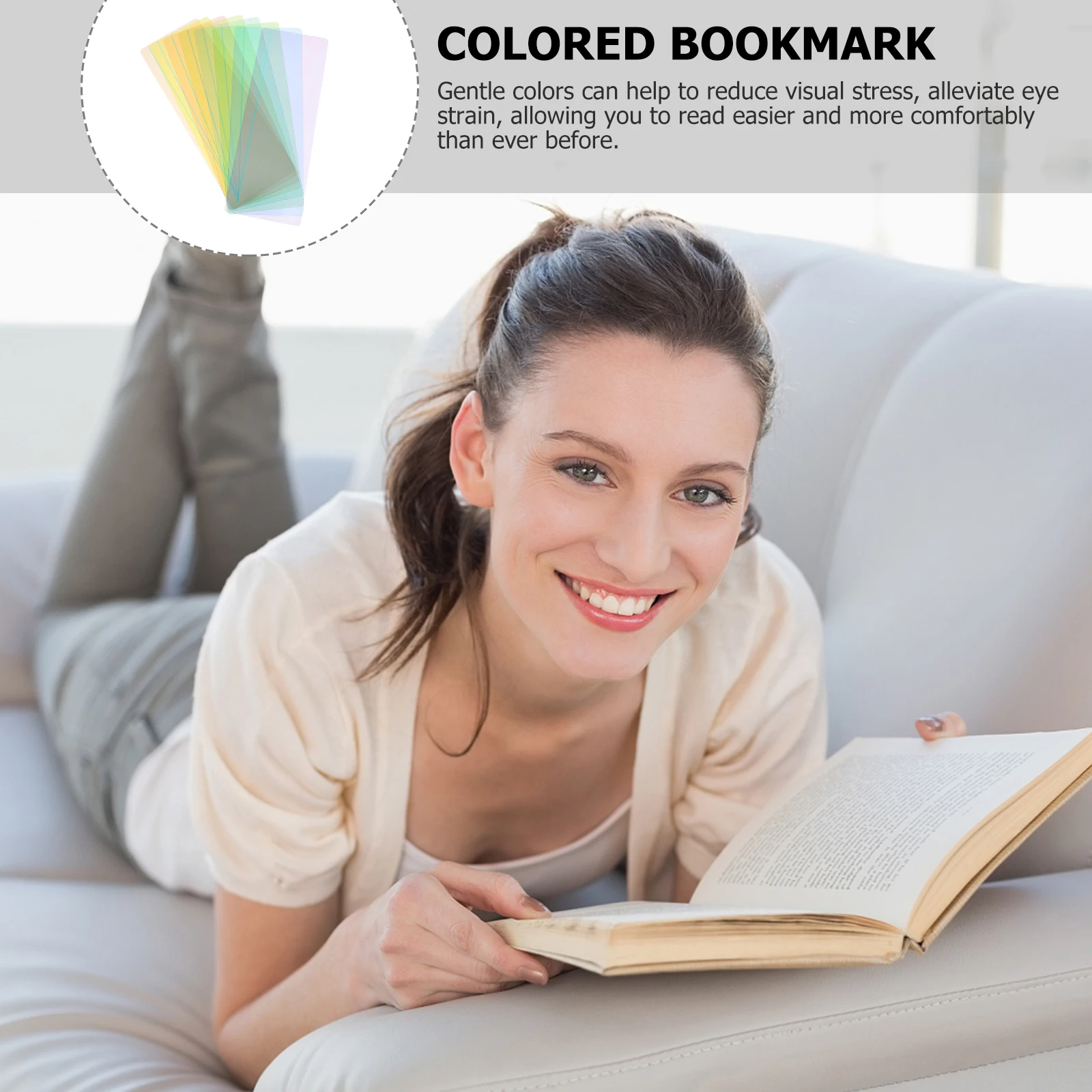 

8 Pcs PVC Bookmarks Reading Highlight Strip Tracking Page Marker Colored Strips Safe Long Life Student Supplies