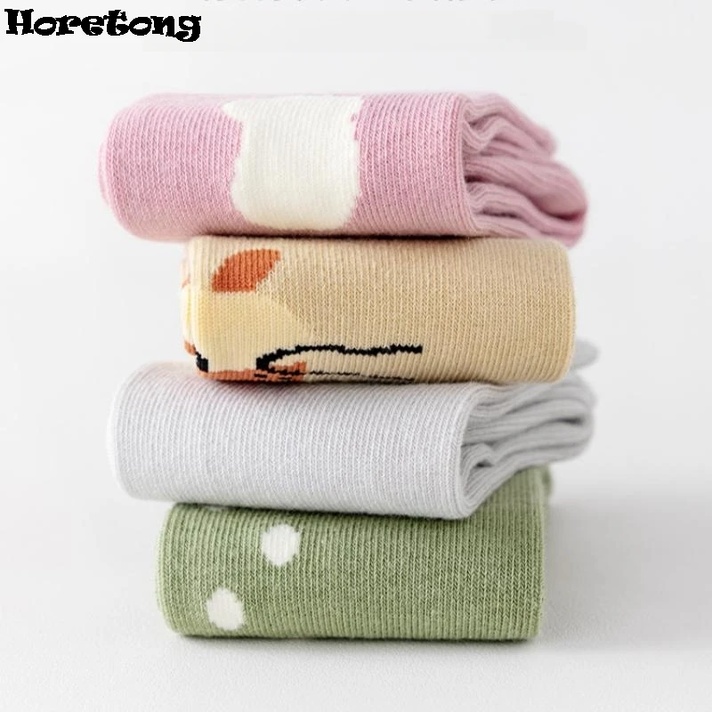 2024 Autumn New Baby Long Socks Newborn Toddler Soft Elastic Cartoon Sock Cotton Boy Girl Cute Knee High Boneless For 0-3 Years