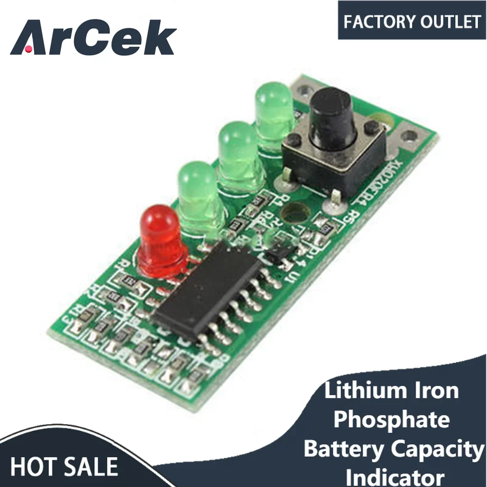 Indicador de probador de capacidad de batería de fosfato de hierro y litio 3S 4S, indicador de potencia de 6 -12V con pantalla LED de cuatro niveles