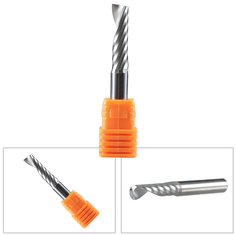 CNC Router Bits High Performance Single Flute Spiral Cutter Made from Tough Carbide Material Measuring at 6 x22 mm