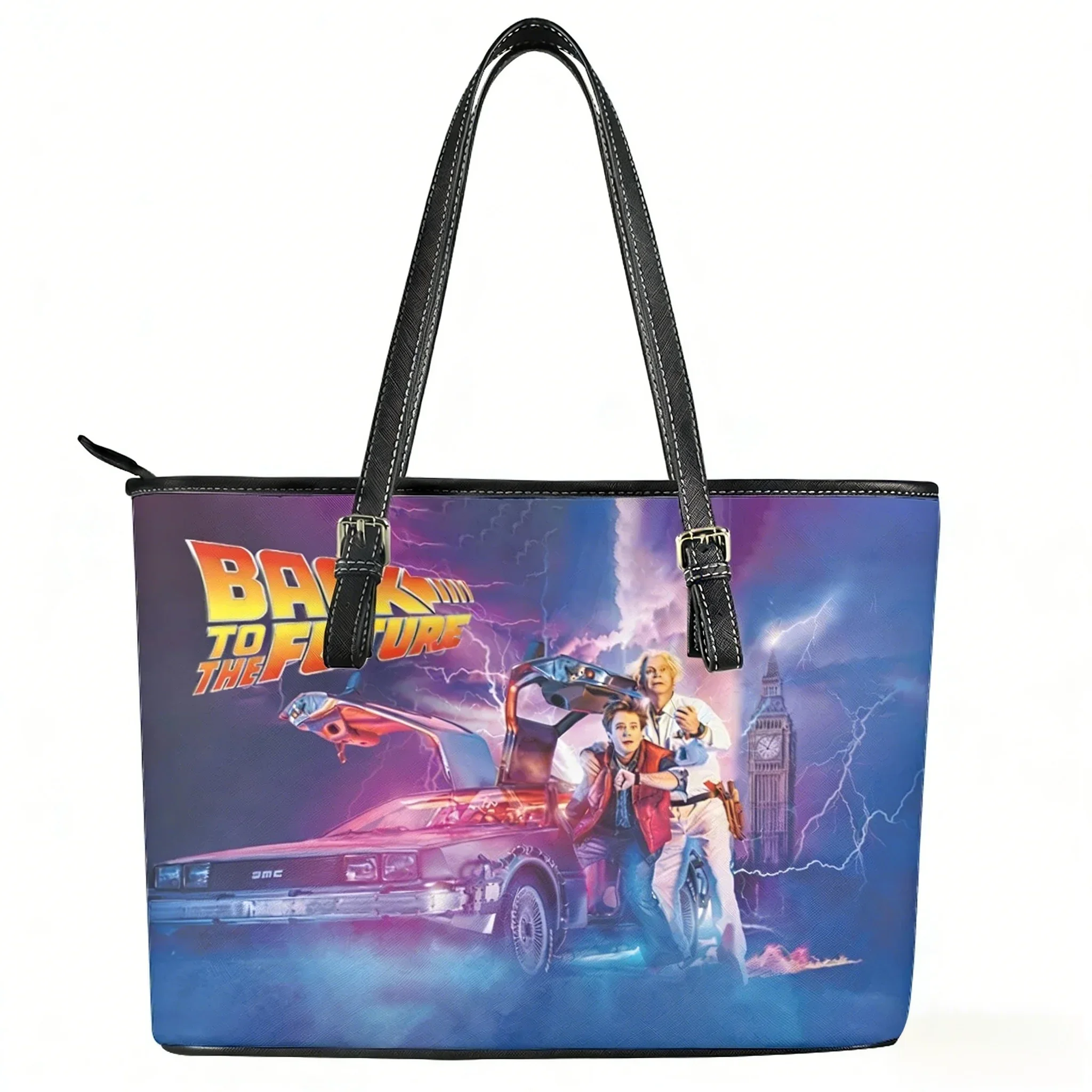 Bolso personalizado de la película Regreso al futuro para mujer y hombre, bolso de mano personalizado, bolso de hombro, bolso de cuero para negocios, bolso de viaje, regalo