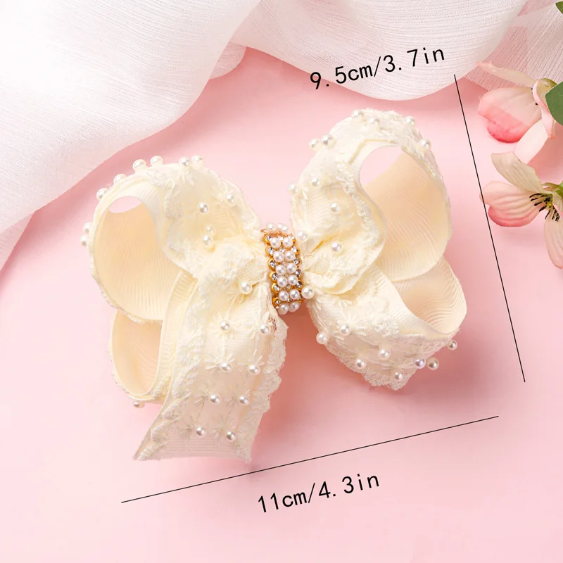 Nowe koronkowe perłowe spinki do włosów Kawaii Girls Bowknot Hairpins Girls Hair Styling Tools Flower Butterfly Hair Clip Boutique Headwear