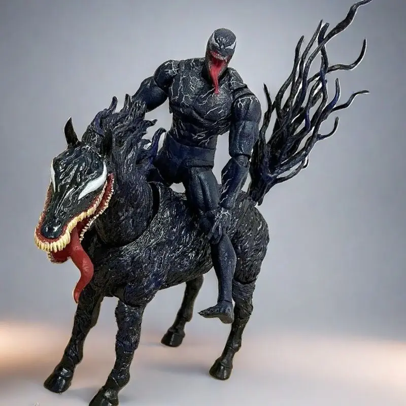 Marvel Venom 3 Last Dance Action Figures Shf Venom War Horse Body Horse Peace Elite Ornament Model Doll Toys Xmas Gifts For Kids