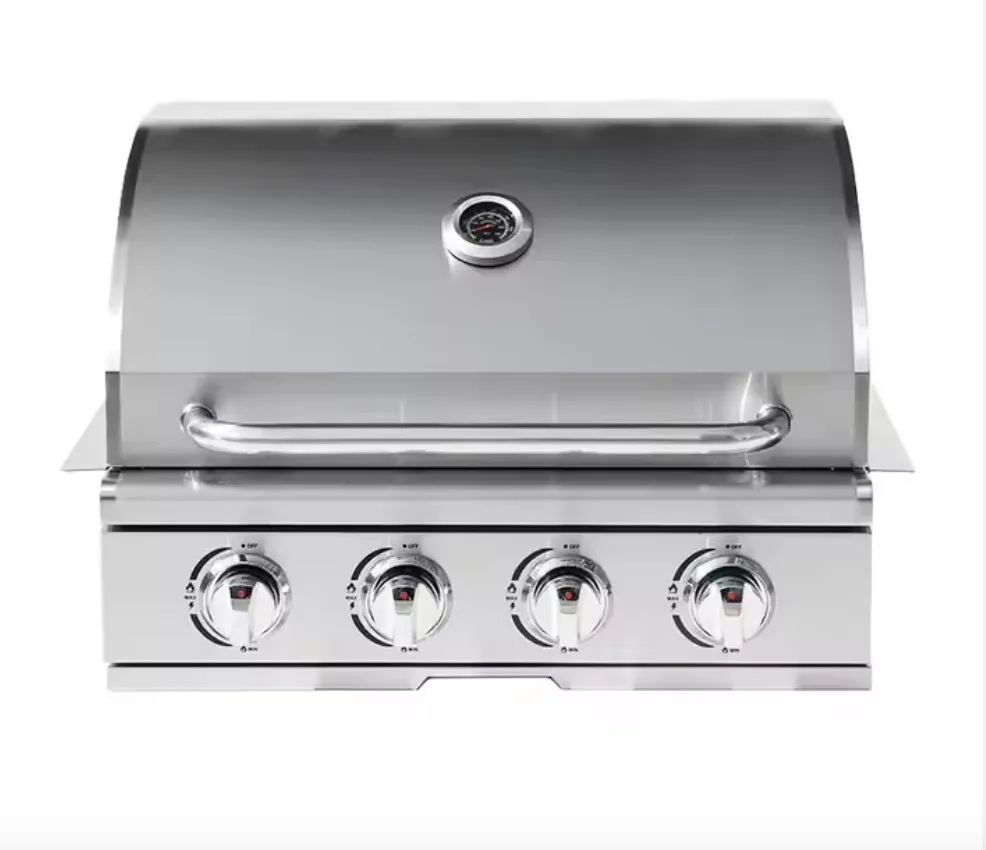

Professional Built-in 4-Burner BBQ Grill, 304 Stainless Steel, Ideal for Patio/Garden