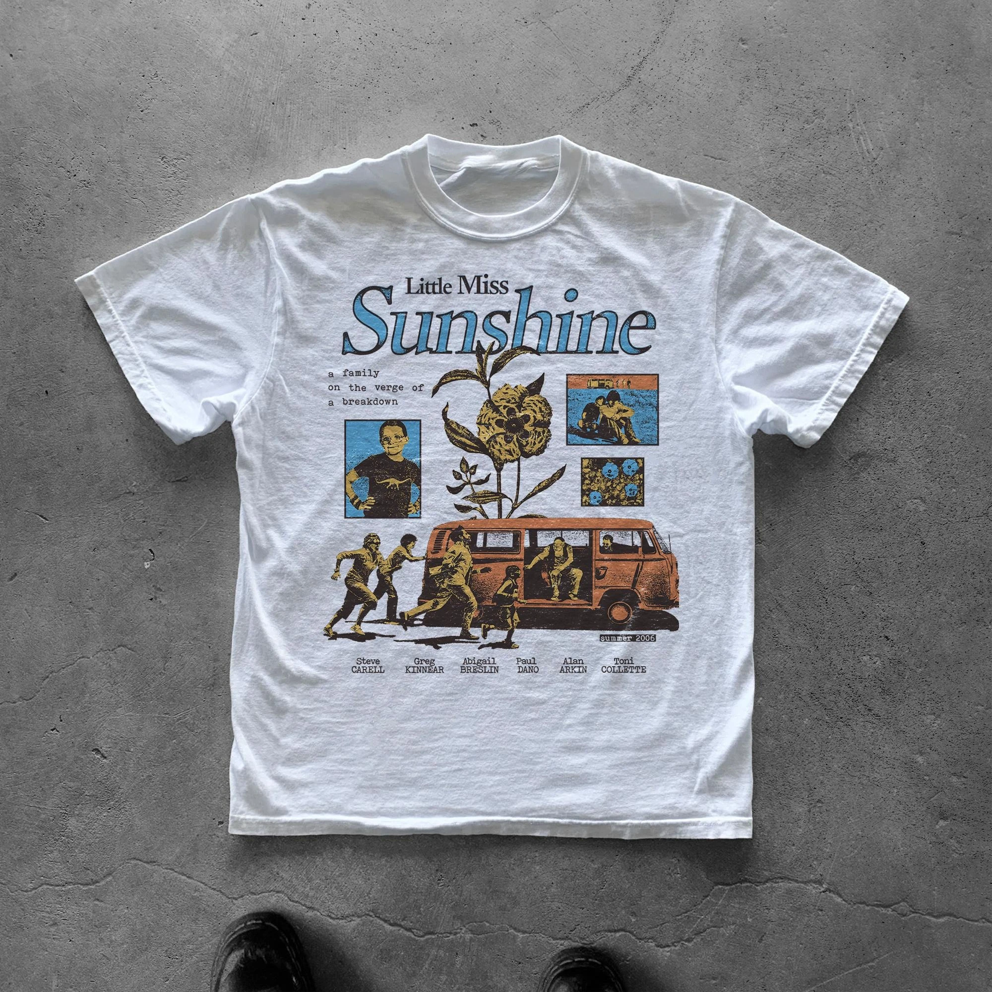 Little Miss Sunshine Graphic Tee Vintage Collage Comfort Colors Shirt Summer Men's and Women's Loose and Breathable T-shirt Top