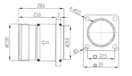 M23-19 core male female matching waterproof joint M23 signal connector 19P soldered plug Electronic Accessories & Supplies