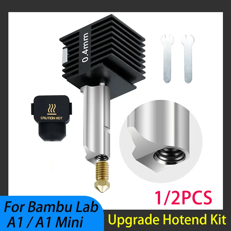 

Upgrade Hotend For Bambu Lab A1 Nozzle Bambu Lab A1 Mini Nozzle Kit Brass Nozzle 0.2 0.4 0.6 0.8mm 3D Printer Accessories