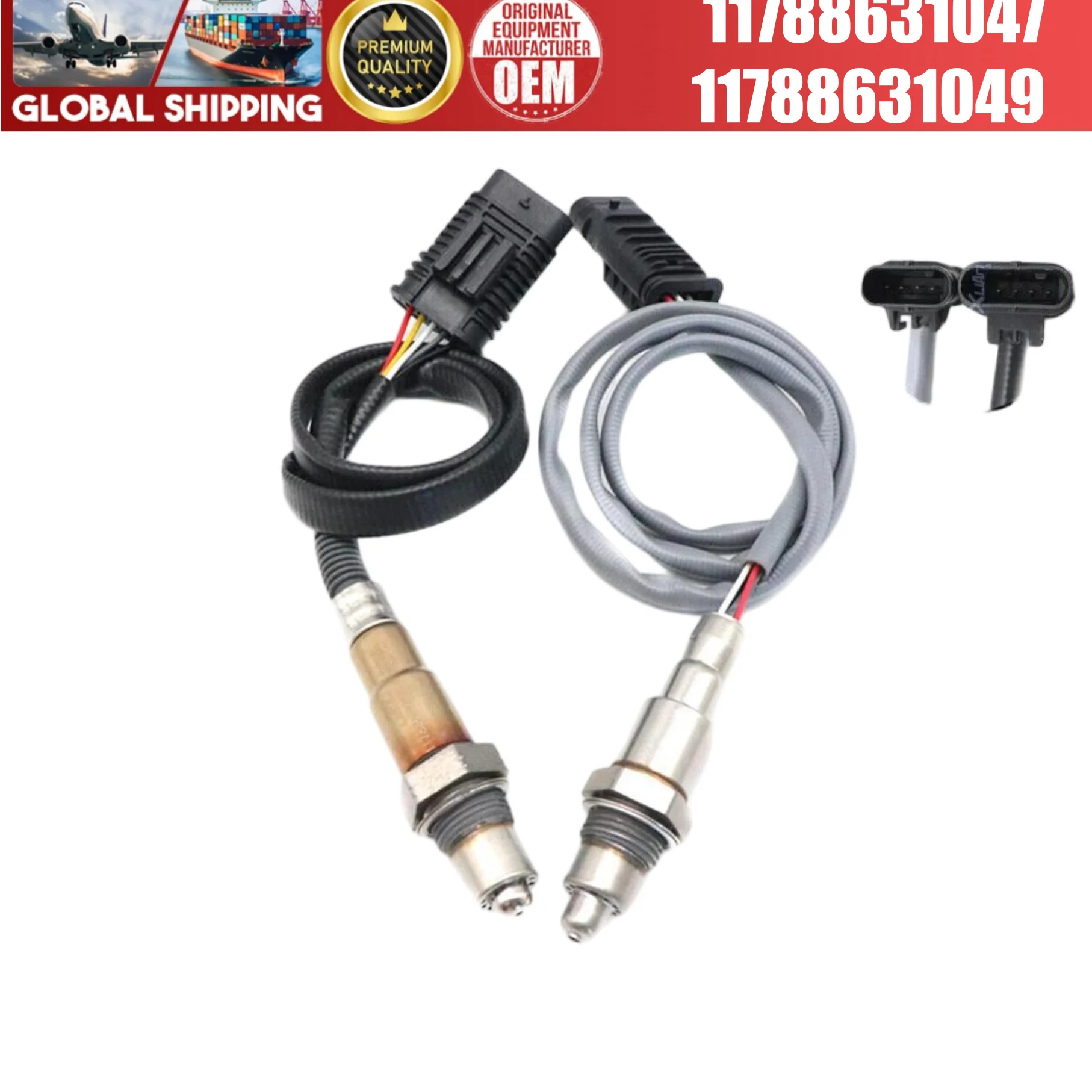 2pcs 11788631047 11788631049 New Up&Downstream Lambda O2 Oxygen Sensor For BMW F20 F22 F30 F31