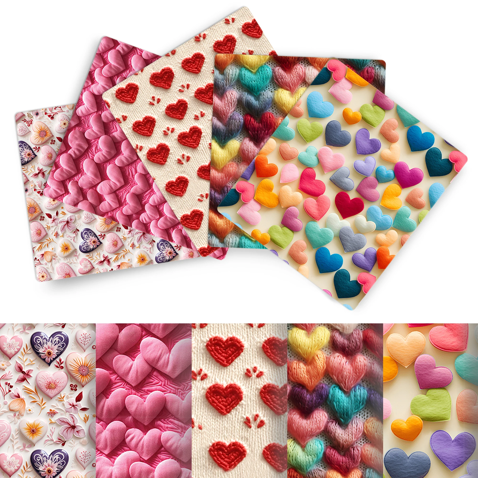 50*145cm 3D Style Series Heart Patchwork Polyester Cotton Fabric Tissue Sewing Quilting Fabrics Needlework Material DIY Handmade