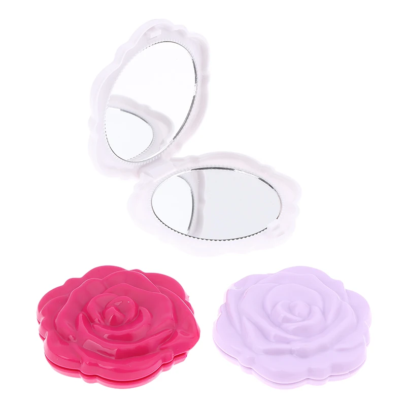 1 STKS Draagbare Retro Rose Bloem Mini Spiegel Kleine Zak Make-up Spiegel Dubbelzijdig Handspiegels Compact Cosmetische Schoonheid Tool