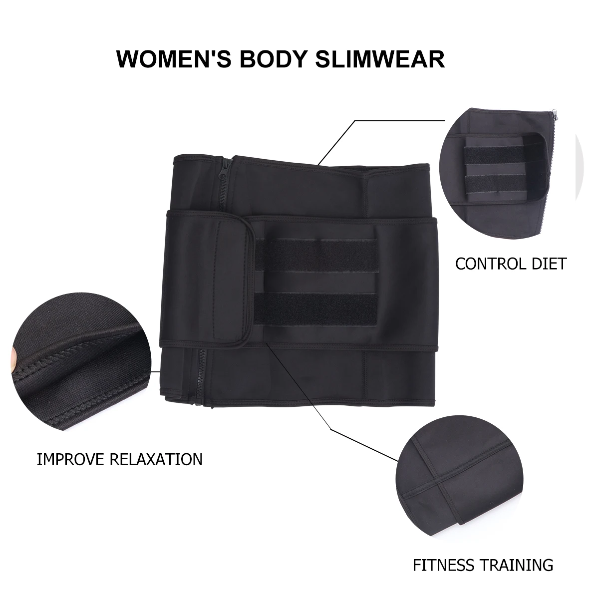 

Waist Belt Fitness Waistband Corset Sweating Black Trimmer Tummy Ladies
