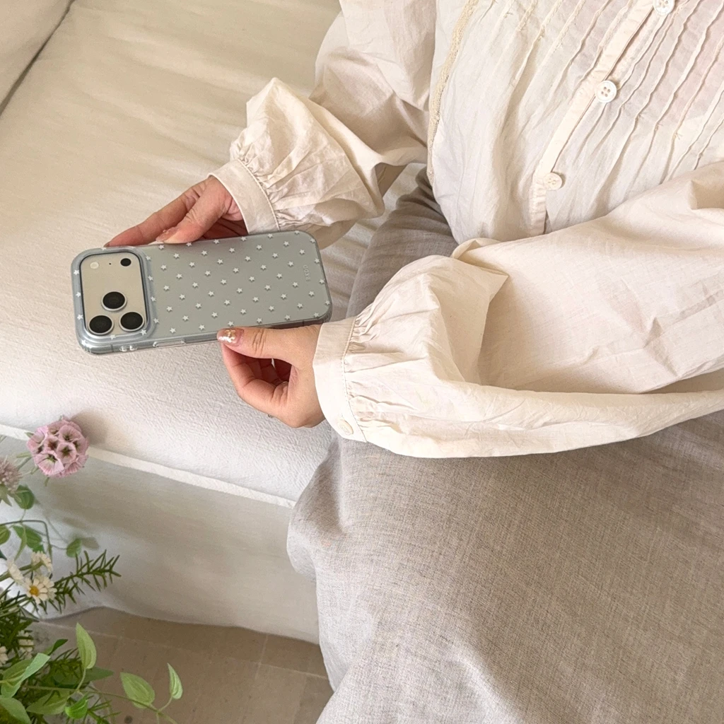 Spring Day Sanfte Einfache Kleine Sternen-Doppelschicht-Stoßfeste Schutzhülle für iPhone 18 17 16 15 Pro Max – Detail 11