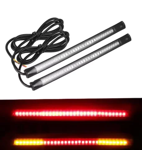 

HAOLIDE 2 шт. Гибкая 48 светодиодная полоса для мотоциклетного фонаря, хвостовой указатель поворота, задний стоп-сигнал, стоп-сигнал, лампа стоп-сигнала 12 В