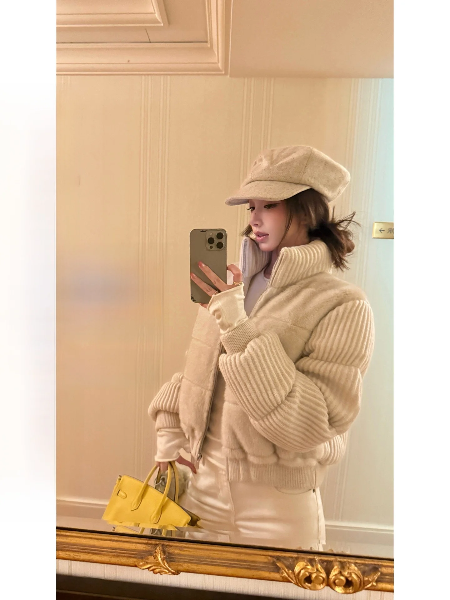 

Экологичная куртка-пуховик Yangzifan LP в стиле пэчворк: 90% белый утиный пух, 30% шерсть, вязаная верхняя одежда, стильное пальто для повседневной носки