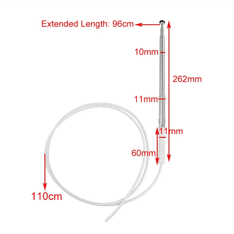 Car Antenna For Mitsubishi Pajero 2000 2001-2006 AM/FM Radio Signal Aerials Mast Rope 6-Section Steel Auto Exterior Accessories