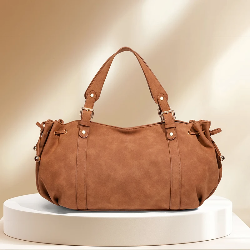 

Women's Boston Bag Solid Color Simple Handbag Commuter Bag Single Shoulder Slant Cross Tote Soft Quality