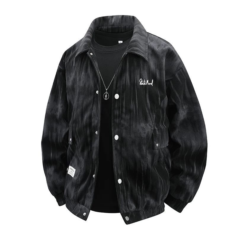 

Spring Fashion Trend Corduroy Jacket Men's Casual Loose Coat Outdoor Climbing Camping Jackets Big Pocket Upper Outer Garment Top